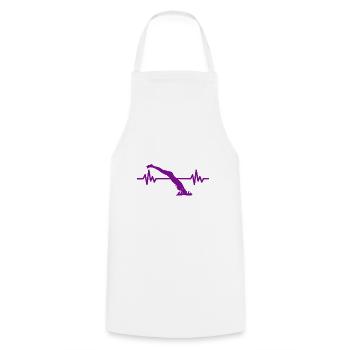 Heartbeat Swimmer - Diver Water Sports Athlete - Cooking Apron - white - Front - AI Model Male 185 dark (185cm)