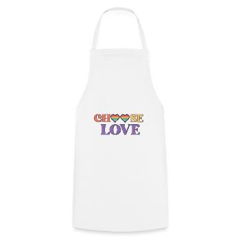 Gay Lesbian Rainbow T-Shirt Gift Idea - Cooking Apron - white - Front - AI Model Male 185 dark (185cm)