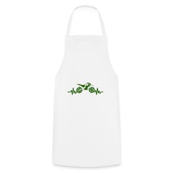 Heartbeat Motorcycle - Machine Motorsport Freedom - Cooking Apron - white - Front - AI Model Male 185 dark (185cm)