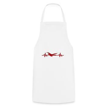Heartbeat Swimmer - Diver Water Sports Athlete - Cooking Apron - white - Front - AI Model Male 185 dark (185cm)
