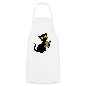 Le livre - Tablier de cuisine - blanc - Devant - AI Model Male 185 dark (185cm)