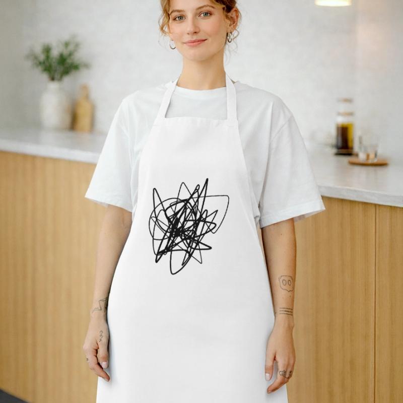Scribbled chaotic strokes pattern Cooking Apron