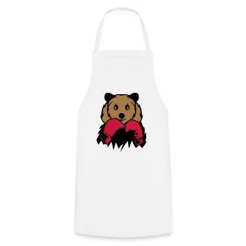 ours boxeur gant boxe - Tablier de cuisine - blanc - Devant - AI Model Male 185 dark (185cm)