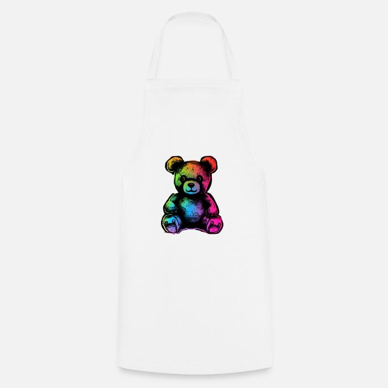 Rainbow teddy bear - Cooking Apron - white