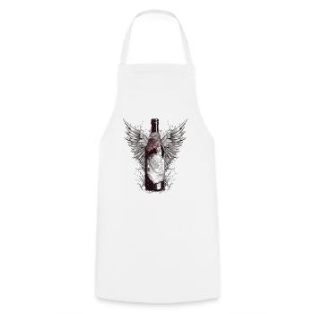 Bottle of winged wine n°3 - Cooking Apron - white - Front - AI Model Male 185 dark (185cm)
