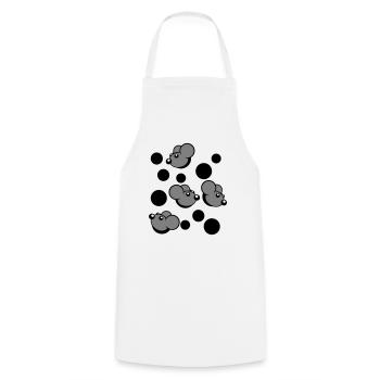 Beaucoup de souris regardant 4 trous de souris motif de trou mural - Tablier de cuisine - blanc - Devant - AI Model Male 185 dark (185cm)