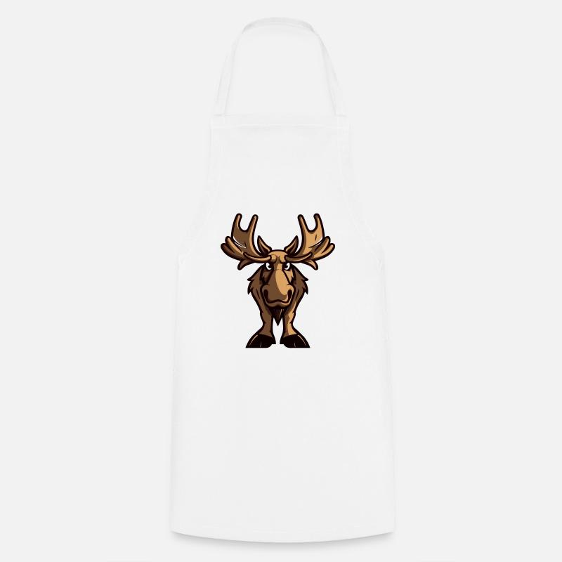 Moose Comic - Cooking Apron - white