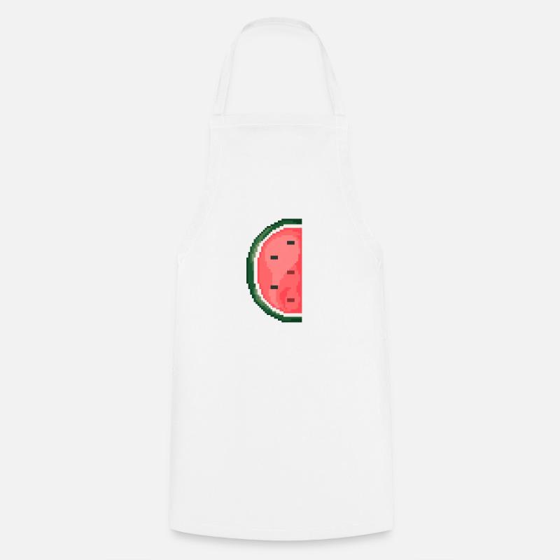 Pixel Art Melon Pattern Variant 1 - Cooking Apron - white