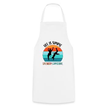 Capoeira - Tablier de cuisine - blanc - Devant - AI Model Male 185 dark (185cm)