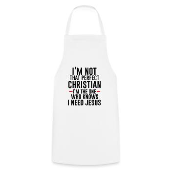 Ich bin derjenige, der weiß, dass ich Jesus brauche - Kochschürze - Weiß - Vorne - AI Model Male 185 dark (185cm)