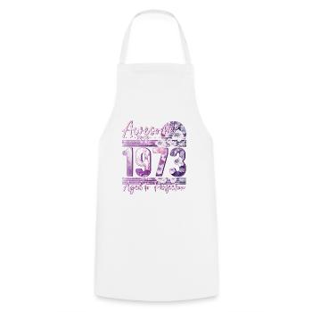 1973 Naissance femmes d’anniversaire - Tablier de cuisine - blanc - Devant - AI Model Male 185 dark (185cm)