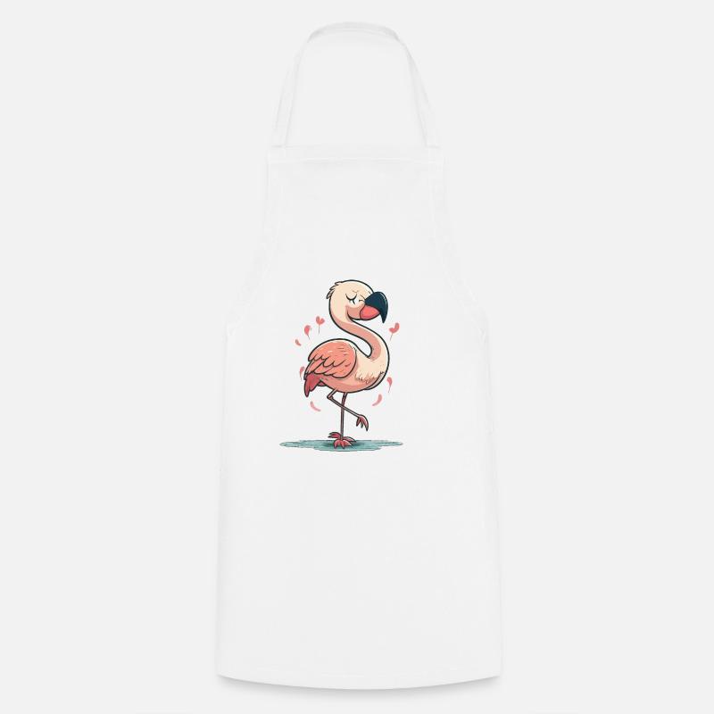 Flamingo Fun - Tablier de cuisine - blanc