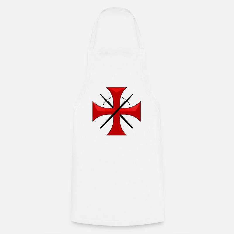 Templar cross and swords - Tablier de cuisine - blanc
