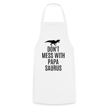 Papa fort Ne plaisante pas avec Papasaurus T-Rex cool - Tablier de cuisine - blanc - Devant - AI Model Male 185 dark (185cm)