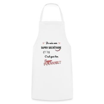 Je suis une super secrétaire ! super secrétaire - Tablier de cuisine - blanc - Devant - AI Model Male 185 dark (185cm)