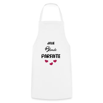 jolie blonde parfaite - cadeau pour une blonde - Tablier de cuisine - blanc - Devant - AI Model Male 185 dark (185cm)