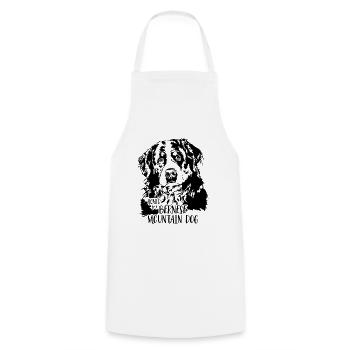BERNESE MOUNTAIN DOG loved by Bernese Mountain Dog - Kochschürze - Weiß - Vorne - AI Model Male 185 dark (185cm)
