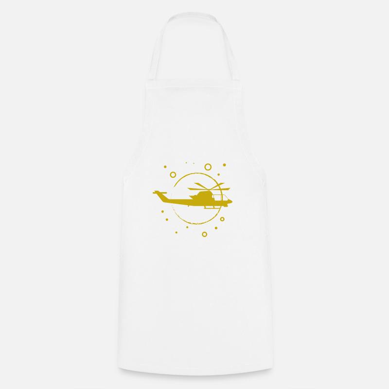 Hélicoptère - Hélicoptère - Avion à rotor - Tablier de cuisine - blanc