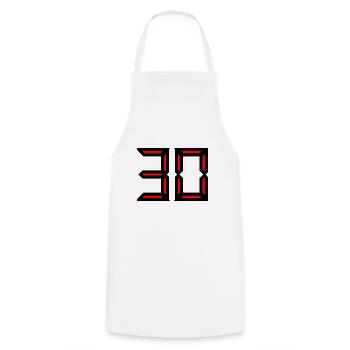 30 ANS. 30. 30e ANNIVERSAIRE. ANNIVERSAIRE 30 ANS - Tablier de cuisine - blanc - Devant - AI Model Male 185 dark (185cm)