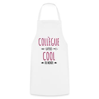collégue cool - cadeau travail - Tablier de cuisine - blanc - Devant - AI Model Male 185 dark (185cm)