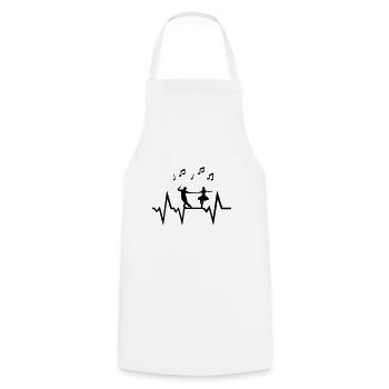 Dancer & Heartbeat with music notes - Tablier de cuisine - blanc - Devant - AI Model Male 185 dark (185cm)