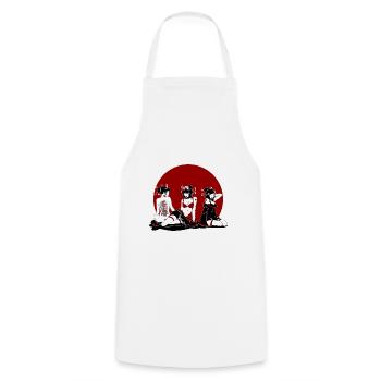 Geisha Gang - Cooking Apron - white - Front - AI Model Male 185 dark (185cm)
