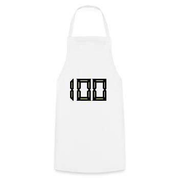 100 YEARS. 100th ANNIVERSARY. ANNIVERSARY 100 YEARS - Cooking Apron - white - Front - AI Model Male 185 dark (185cm)
