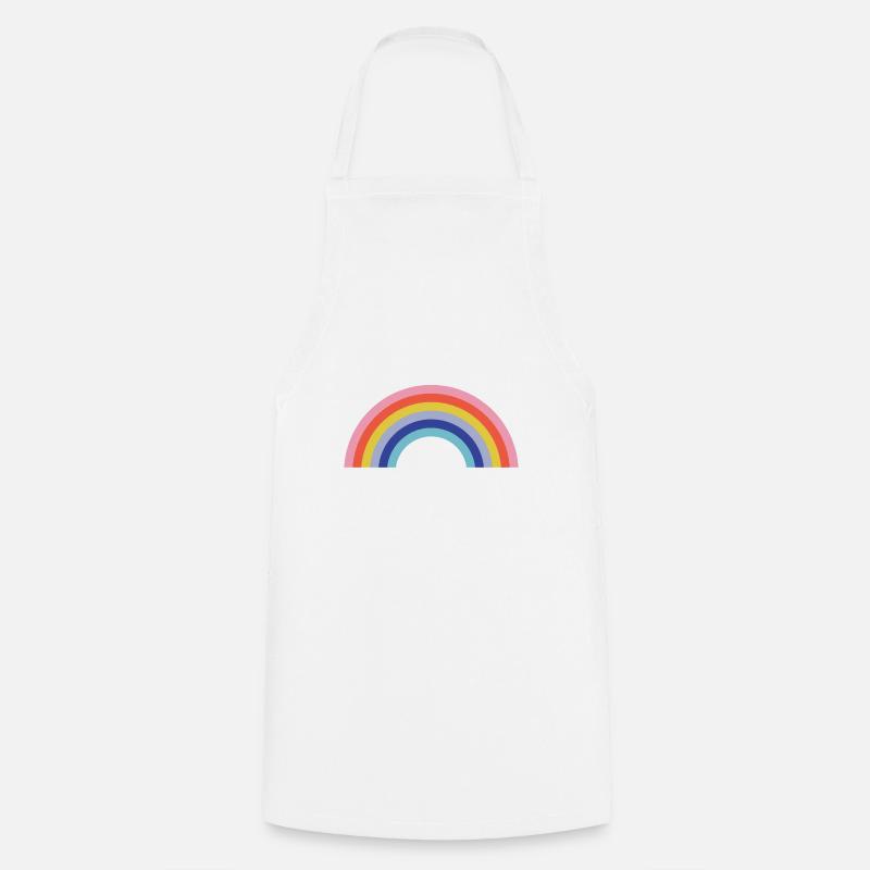 arc en ciel - Tablier de cuisine - blanc