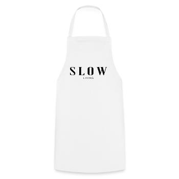 Slow living - Cooking Apron - white - Front - AI Model Male 185 dark (185cm)