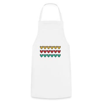 HEART. HEARTS. VALENTINE'S DAY. LOVE. LOVE. HEART - Cooking Apron - white - Front - AI Model Male 185 dark (185cm)