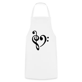 music - Cooking Apron - white - Front - AI Model Male 185 dark (185cm)