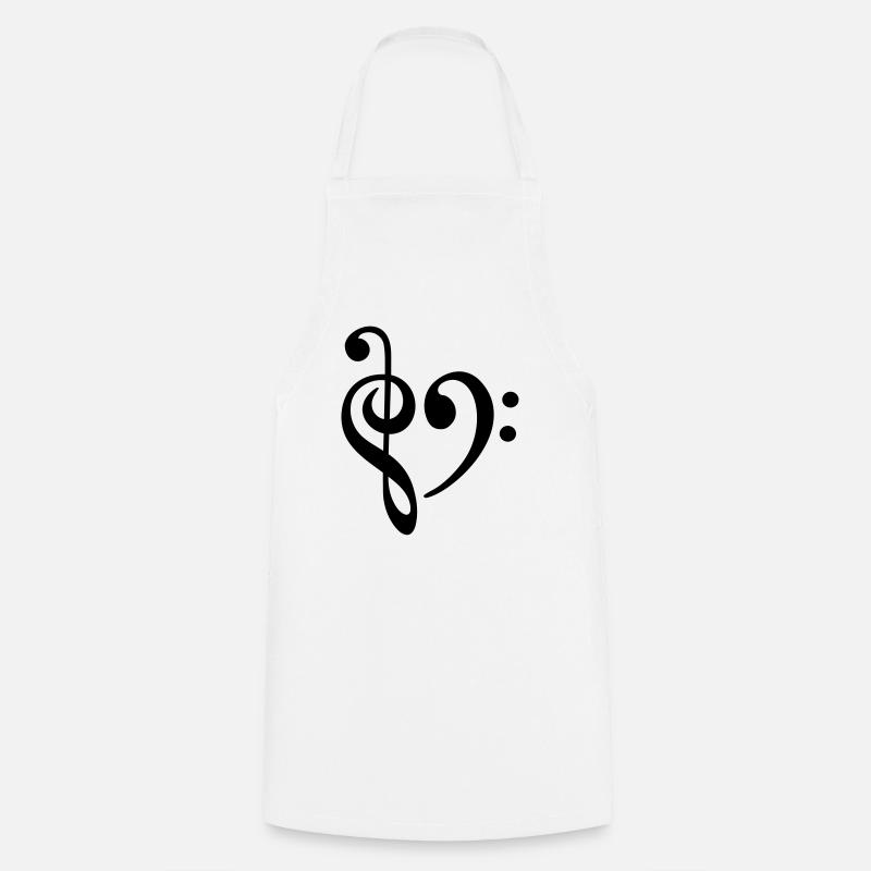 musique - Tablier de cuisine - blanc