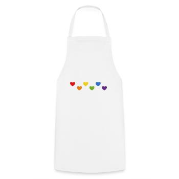Rainbow Hearts LGBTQ LGBT gay pride - Cooking Apron - white - Front - AI Model Male 185 dark (185cm)