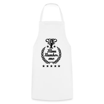 Numéro de maman une - Tablier de cuisine - blanc - Devant - AI Model Male 185 dark (185cm)