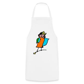little witch on the broom - Cooking Apron - white - Front - AI Model Male 185 dark (185cm)