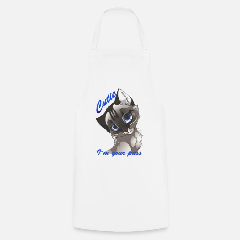 cat - Cooking Apron - white