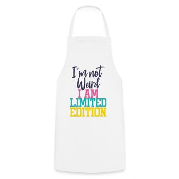 I'm not weird, I am Limited Edition - Cooking Apron - white - Front - AI Model Male 185 dark (185cm)