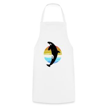 Whale Orca Killer Whale Favorite Animal Gift Motif - Cooking Apron - white - Front - AI Model Male 185 dark (185cm)