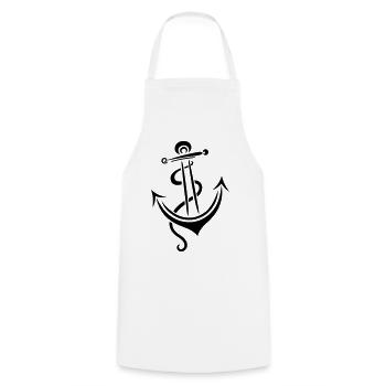 Anker Tattoo Ahoi Kapitän Sportler - Kochschürze - Weiß - Vorne - AI Model Male 185 dark (185cm)