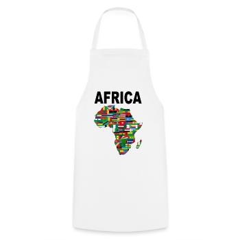 AFRIKA - Kochschürze - Weiß - Vorne - AI Model Male 185 dark (185cm)