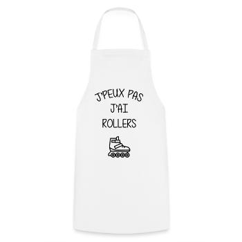 Rollers / Sport / Sportif / J'peux pas / Athlète - Tablier de cuisine - blanc - Devant - AI Model Male 185 dark (185cm)