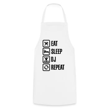 Eat Sleep DJ Repeat - Kochschürze - Weiß - Vorne - AI Model Male 185 dark (185cm)