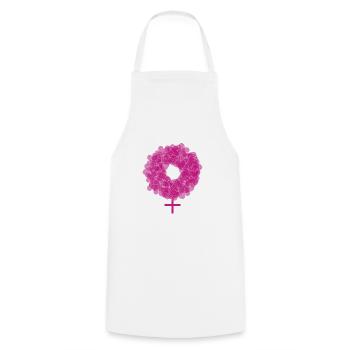 Symbole féministe - Tablier de cuisine - blanc - Devant - AI Model Male 185 dark (185cm)