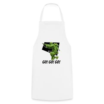 Soldat américain WW2 002 - Tablier de cuisine - blanc - Devant - AI Model Male 185 dark (185cm)
