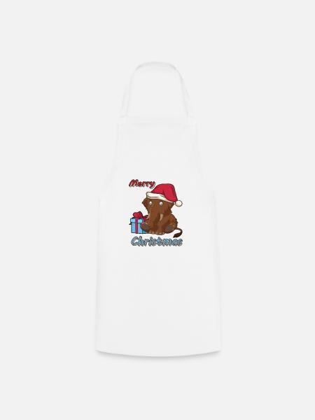 Mammut Elefant Weihnachten Geschenk Cartoon Design - Kochschürze - Weiß