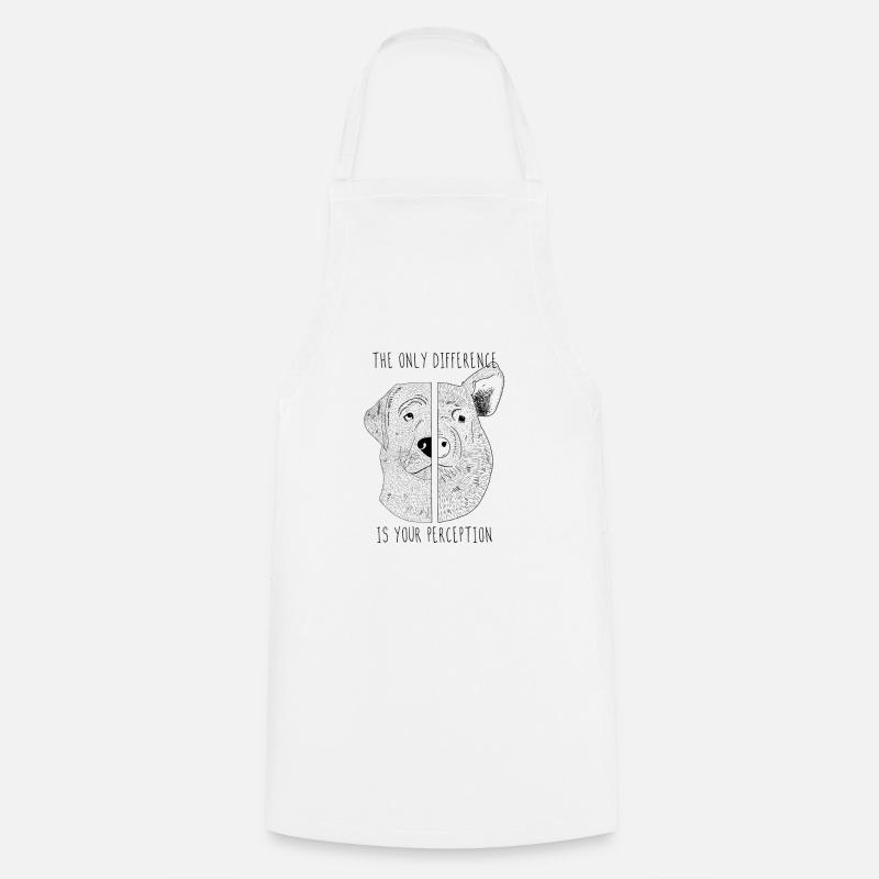 GO VEGAN | La seule différence | noir - Tablier de cuisine - blanc