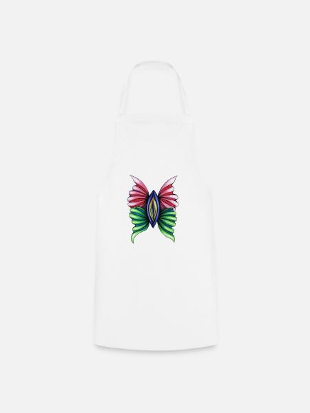 Butterfly Vulva - Kochschürze - Weiß