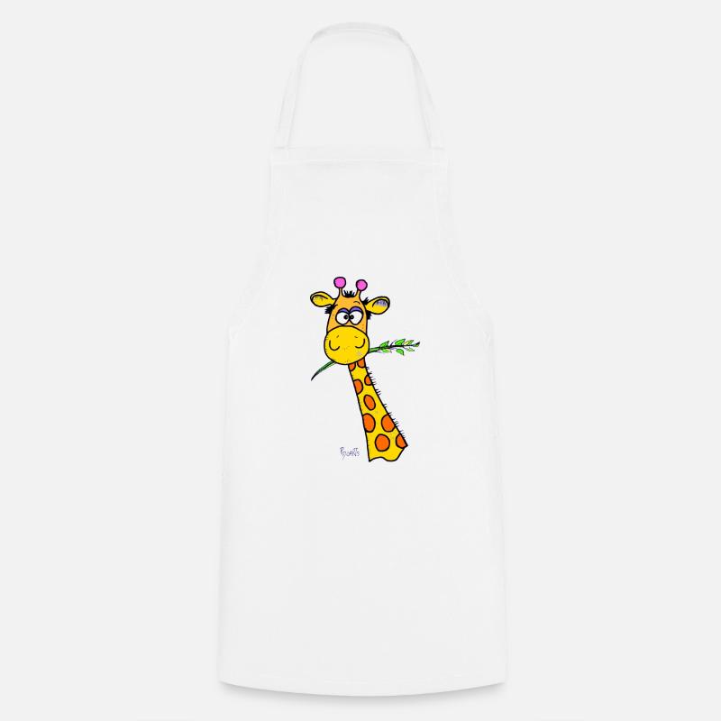Cute Giraffe - Cooking Apron - white