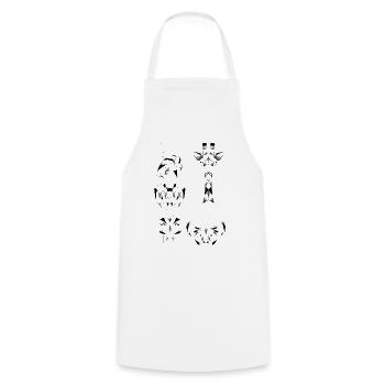 Animaux geometrie origami perroquet crocodile  - Tablier de cuisine - blanc - Devant - AI Model Male 185 dark (185cm)