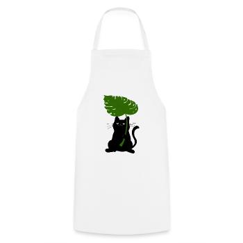 Pflanze und Katze Kawaii süßes Tier Design - Kochschürze - Weiß - Vorne - AI Model Male 185 dark (185cm)